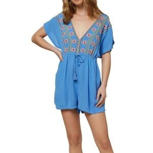 O'Neill Blue Embroidered Romper
